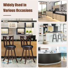 Load image into Gallery viewer, Gymax Set of 4 Swivel Bar stool 24'' Counter Height Leather Padded Dining Kitchen Chair