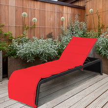 Load image into Gallery viewer, Gymax Adjustable Rattan Patio Recliner Chaise Lounge Chair w/ Red Cushion