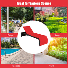 Load image into Gallery viewer, Gymax Adjustable Rattan Patio Recliner Chaise Lounge Chair w/ Red Cushion