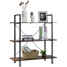 Load image into Gallery viewer, Gymax 3-Tier Bookshelf Industrial Bookcase Display Shelf Storage Rack Rustic Brown