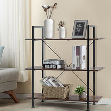 Load image into Gallery viewer, Gymax 3-Tier Bookshelf Industrial Bookcase Display Shelf Storage Rack Rustic Brown