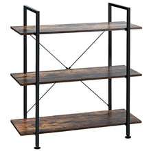 Load image into Gallery viewer, Gymax 3-Tier Bookshelf Industrial Bookcase Display Shelf Storage Rack Rustic Brown