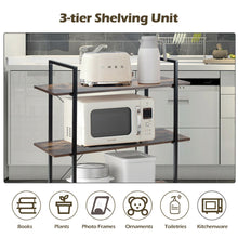 Load image into Gallery viewer, Gymax 3-Tier Bookshelf Industrial Bookcase Display Shelf Storage Rack Rustic Brown