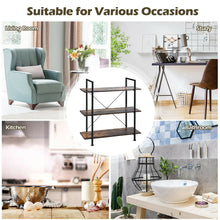 Load image into Gallery viewer, Gymax 3-Tier Bookshelf Industrial Bookcase Display Shelf Storage Rack Rustic Brown