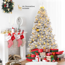 Load image into Gallery viewer, Gymax 6 FT Silver Tinsel Christmas Tree Artificial Hinged Tree Holiday Decoration