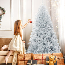 Load image into Gallery viewer, Gymax 6 FT Silver Tinsel Christmas Tree Artificial Hinged Tree Holiday Decoration
