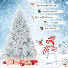 Load image into Gallery viewer, Gymax 6 FT Silver Tinsel Christmas Tree Artificial Hinged Tree Holiday Decoration