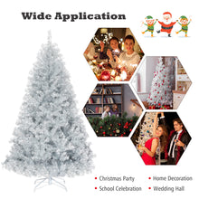 Load image into Gallery viewer, Gymax 6 FT Silver Tinsel Christmas Tree Artificial Hinged Tree Holiday Decoration