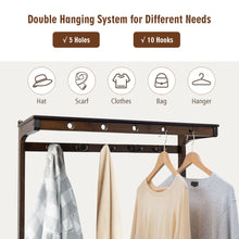 Load image into Gallery viewer, Gymax 5 In 1 Bamboo Coat Rack Shoe Bench Entryway Hall Tree w/10 Dual Hook Storage Box