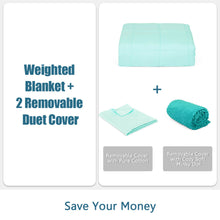 Load image into Gallery viewer, Gymax 25lbs Heavy Weighted Blanket 3 Piece Set w/Hot & Cold Duvet Covers 60''x80'' Green