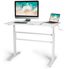 Load image into Gallery viewer, Gymax Standing Desk Height Adjustable Sit to Stand Workstation w/Crank Handle White