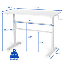 Load image into Gallery viewer, Gymax Standing Desk Height Adjustable Sit to Stand Workstation w/Crank Handle White