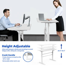 Load image into Gallery viewer, Gymax Standing Desk Height Adjustable Sit to Stand Workstation w/Crank Handle White