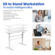 Load image into Gallery viewer, Gymax Standing Desk Height Adjustable Sit to Stand Workstation w/Crank Handle White