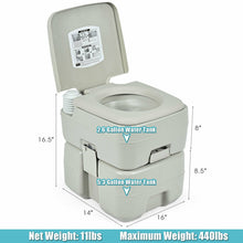 Load image into Gallery viewer, Gymax 5.3 Gallon 20L Portable Travel Toilet Camping RV Indoor Outdoor Potty Commode