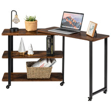 Load image into Gallery viewer, Gymax Sofa Side End Table 360¡ã Rotating Bookcase w/Storage Shelves&Wheels Rustic Brown