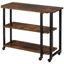 Load image into Gallery viewer, Gymax Sofa Side End Table 360¡ã Rotating Bookcase w/Storage Shelves&Wheels Rustic Brown