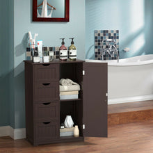 Load image into Gallery viewer, Gymax Wooden 4 Drawer Free Standing Bathroom Floor Cabinet Adjustable Storage Cupboard