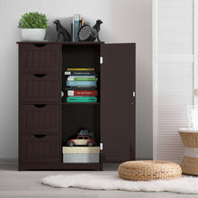 Load image into Gallery viewer, Gymax Wooden 4 Drawer Free Standing Bathroom Floor Cabinet Adjustable Storage Cupboard