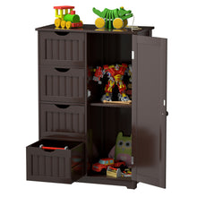 Load image into Gallery viewer, Gymax Wooden 4 Drawer Free Standing Bathroom Floor Cabinet Adjustable Storage Cupboard