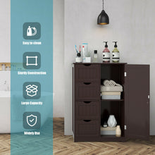 Load image into Gallery viewer, Gymax Wooden 4 Drawer Free Standing Bathroom Floor Cabinet Adjustable Storage Cupboard