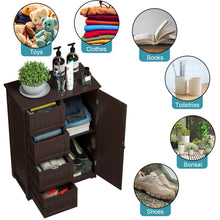 Load image into Gallery viewer, Gymax Wooden 4 Drawer Free Standing Bathroom Floor Cabinet Adjustable Storage Cupboard