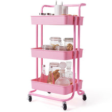 Load image into Gallery viewer, Gymax 3 Tier Rolling Cart W/Wheels Practical Handle&ABS Storage Basket Organizer