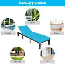 Load image into Gallery viewer, Gymax Adjustable Patio Rattan Chaise Lounge Chair Recliner Outdoor w/ Turquoise Cushion