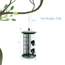 Load image into Gallery viewer, Gymax 3-in-1 Metal Hanging Wild Bird Feeder Outdoor w/ 4 Feeding Ports & Perches