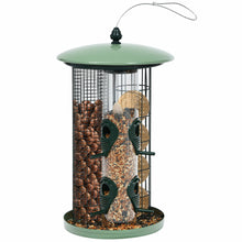 Load image into Gallery viewer, Gymax 3-in-1 Metal Hanging Wild Bird Feeder Outdoor w/ 4 Feeding Ports & Perches
