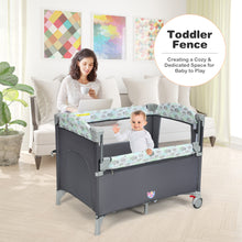 Load image into Gallery viewer, Gymax 5-in-1 Baby Beside Sleeper Bassinet Portable Crib Playard w/Diaper Changer Gray