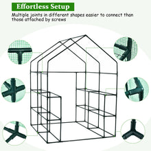 Load image into Gallery viewer, Gymax Walk-in Greenhouse 56''x56''x77'' Gardening w/Observation Windows 2 Tier 8 Shelves