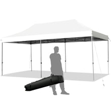 Load image into Gallery viewer, Gymax 10'x20' Pop up Canopy Tent Folding Heavy Duty Sun Shelter Adjustable W/Bag White
