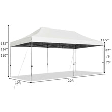 Load image into Gallery viewer, Gymax 10'x20' Pop up Canopy Tent Folding Heavy Duty Sun Shelter Adjustable W/Bag White