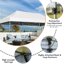 Load image into Gallery viewer, Gymax 10'x20' Pop up Canopy Tent Folding Heavy Duty Sun Shelter Adjustable W/Bag White