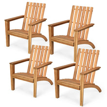 Load image into Gallery viewer, Gymax 4PCS Outdoor Wooden Adirondack Chair Patio Lounge Chair w/ Armrest Natural
