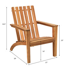 Load image into Gallery viewer, Gymax 4PCS Outdoor Wooden Adirondack Chair Patio Lounge Chair w/ Armrest Natural