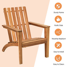 Load image into Gallery viewer, Gymax 4PCS Outdoor Wooden Adirondack Chair Patio Lounge Chair w/ Armrest Natural