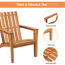 Load image into Gallery viewer, Gymax 4PCS Outdoor Wooden Adirondack Chair Patio Lounge Chair w/ Armrest Natural