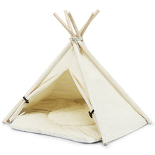 Load image into Gallery viewer, Gymax Pet Teepee Dog Puppy Cat Bed Portable Canvas Tent & House w/ Cushion Indoor
