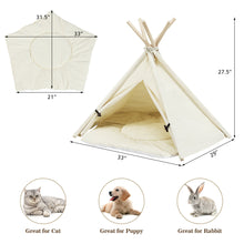 Load image into Gallery viewer, Gymax Pet Teepee Dog Puppy Cat Bed Portable Canvas Tent & House w/ Cushion Indoor