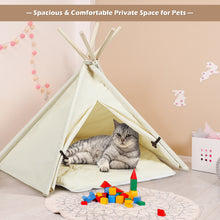 Load image into Gallery viewer, Gymax Pet Teepee Dog Puppy Cat Bed Portable Canvas Tent & House w/ Cushion Indoor