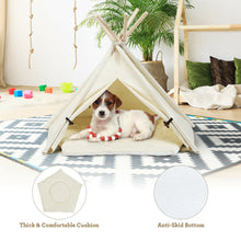 Load image into Gallery viewer, Gymax Pet Teepee Dog Puppy Cat Bed Portable Canvas Tent & House w/ Cushion Indoor