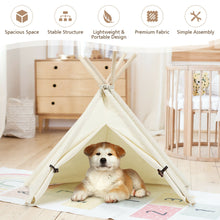 Load image into Gallery viewer, Gymax Pet Teepee Dog Puppy Cat Bed Portable Pet Canvas Tent & House Indoor Outdoor