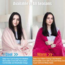 Load image into Gallery viewer, Gymax 15lbs Heavy Weighted Blanket 3 Piece Set w/ Hot & Cold Duvet Covers 60''x80'' Pink