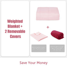 Load image into Gallery viewer, Gymax 15lbs Heavy Weighted Blanket 3 Piece Set w/ Hot & Cold Duvet Covers 60''x80'' Pink