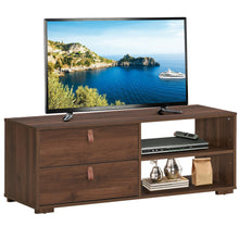 Load image into Gallery viewer, Gymax TV Stand Entertainment Media Center Console for TV's up to 55'' w/Drawers Black/Walnut