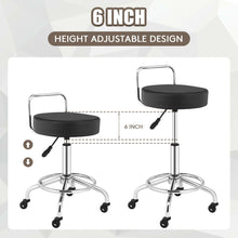 Load image into Gallery viewer, Gymax Pneumatic Work Stool Rolling Swivel Task Chair Spa Office Salon w/Cushioned Seat