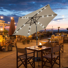 Load image into Gallery viewer, Gymax 9 ft Patio Table Market Umbrella Yard Outdoor w/ Solar LED Lights