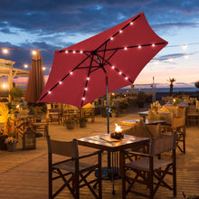 Load image into Gallery viewer, Gymax 9 ft Patio Table Market Umbrella Yard Outdoor w/ Solar LED Lights